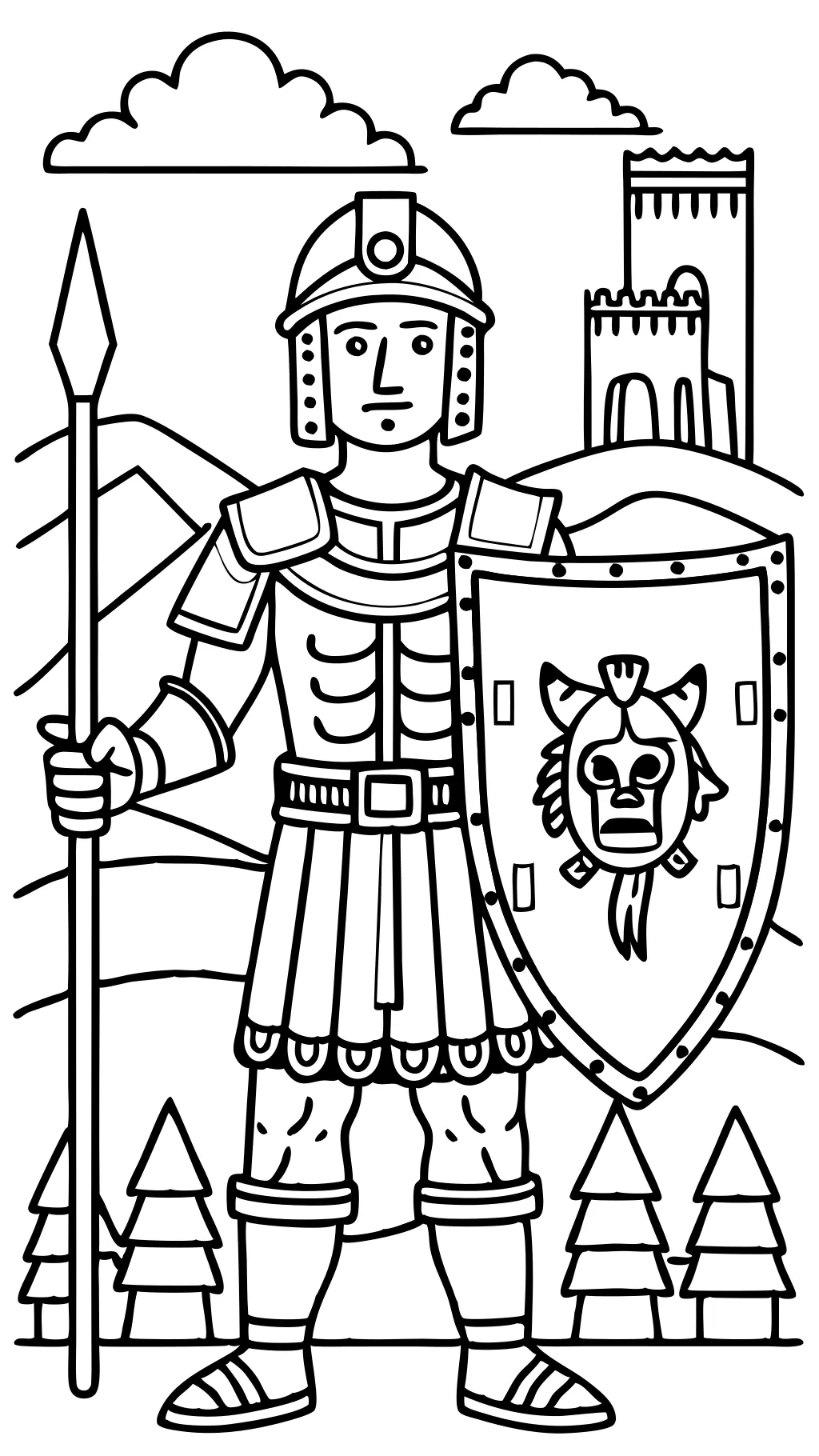 coloring pages roman soldiers